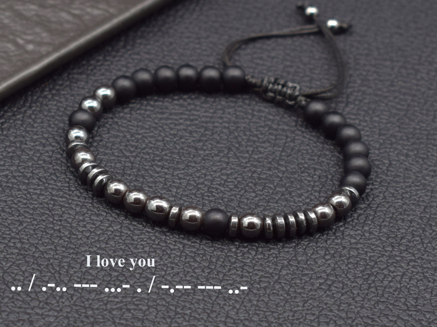 I Love You Morse code bracelet hidden message boyfriend girlfriend