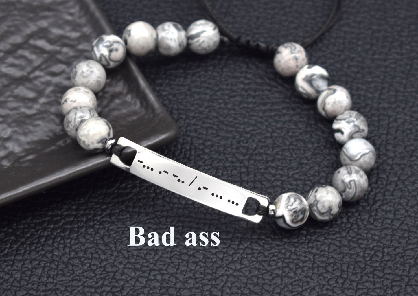 Custom Name Morse code bracelet secret message gift for men