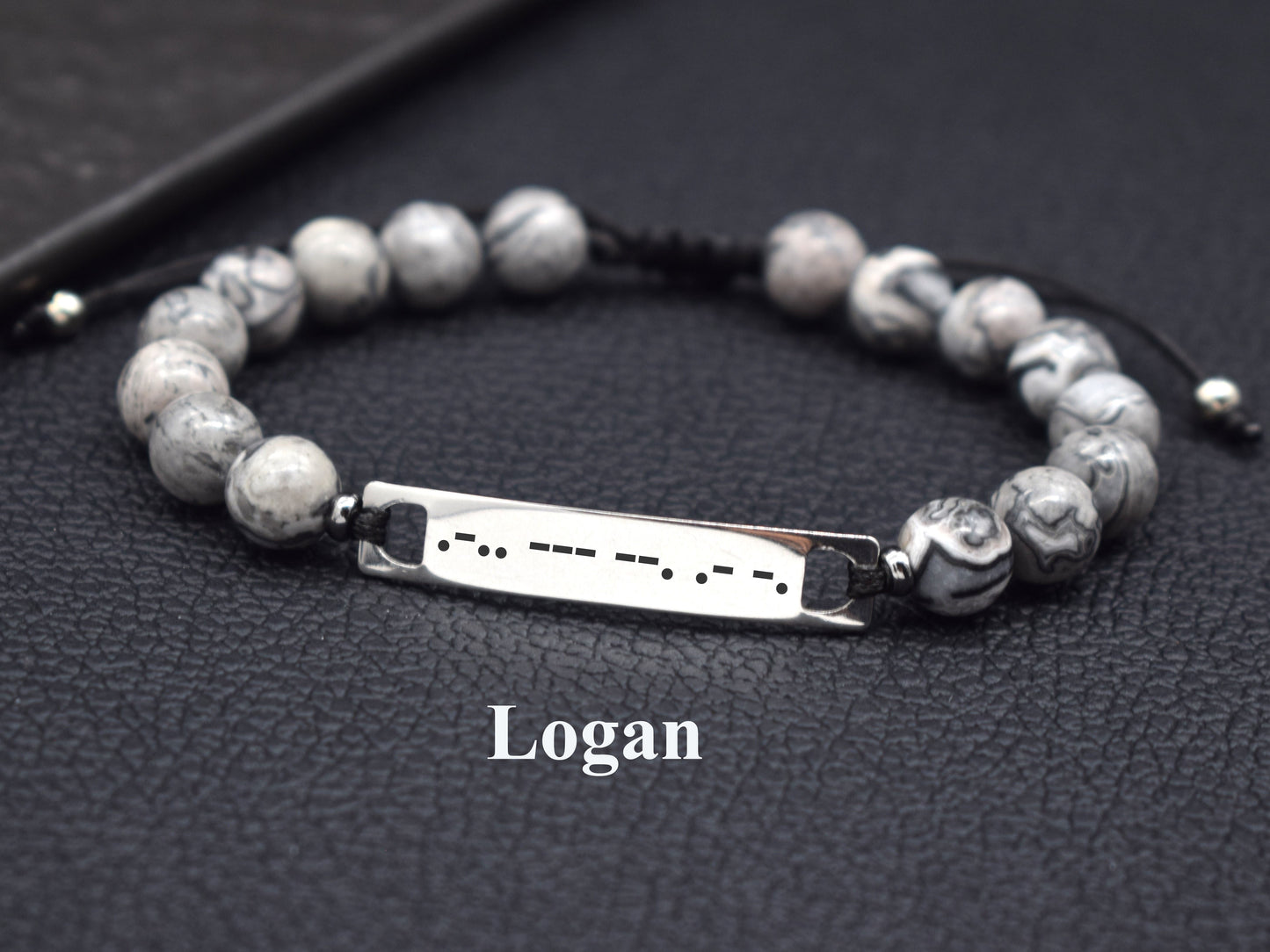 Custom Name Morse code bracelet secret message gift for men