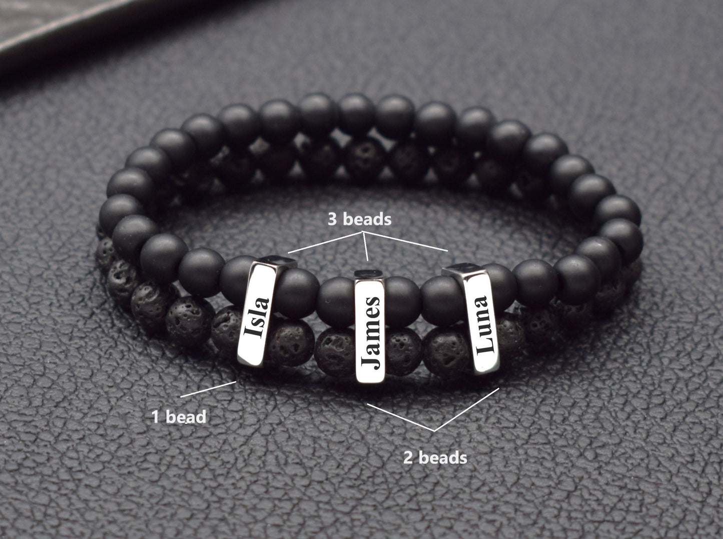 Mens name bracelet customized boyfriend gift birthday anniversary for him