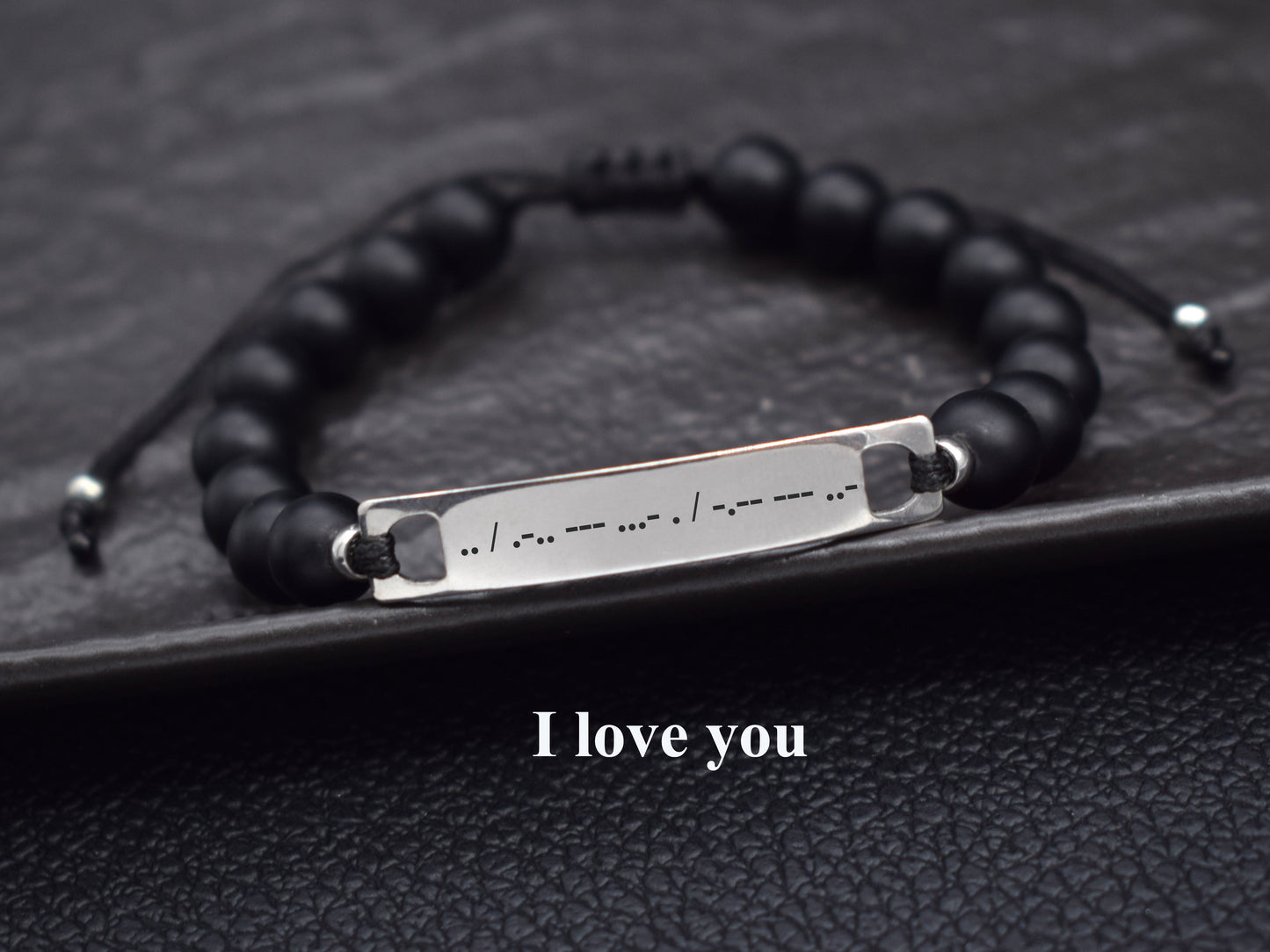 Morse code bracelet men Custom name date initials inspirational gift