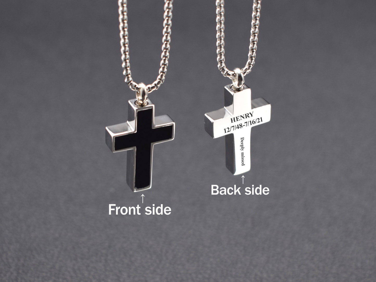 Cremation cross jewelry Loss of mom dad grandma Ashes necklace