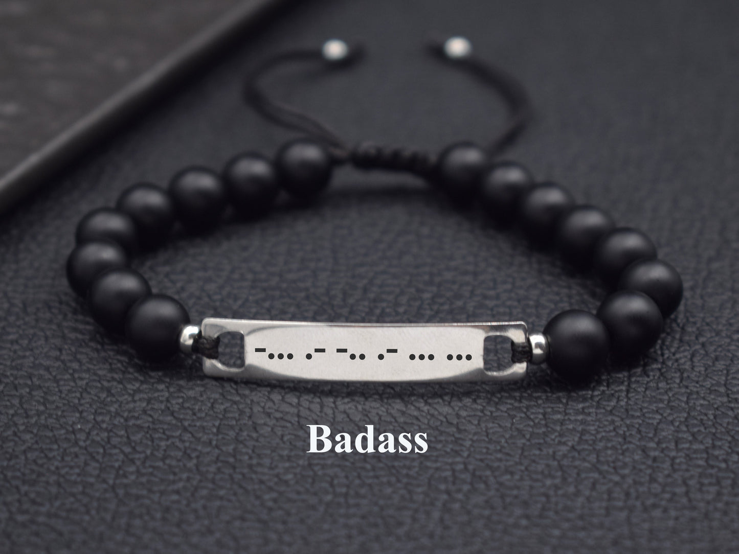 Morse code bracelet men Custom name date initials inspirational gift