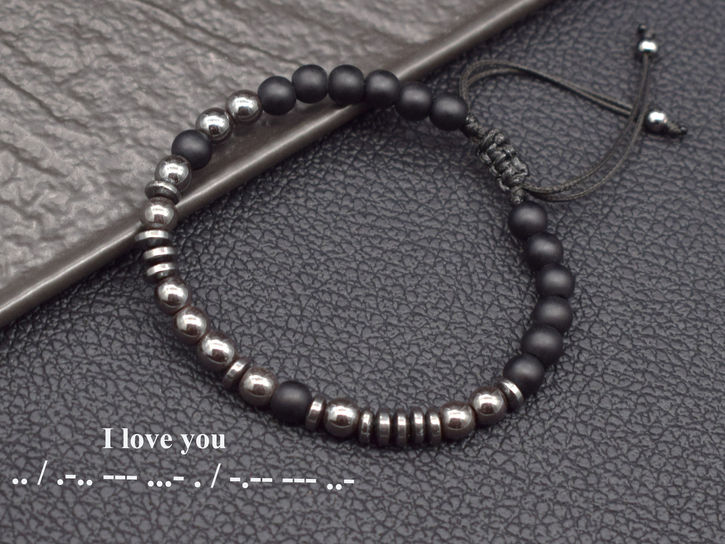 I Love You Morse code bracelet hidden message boyfriend girlfriend