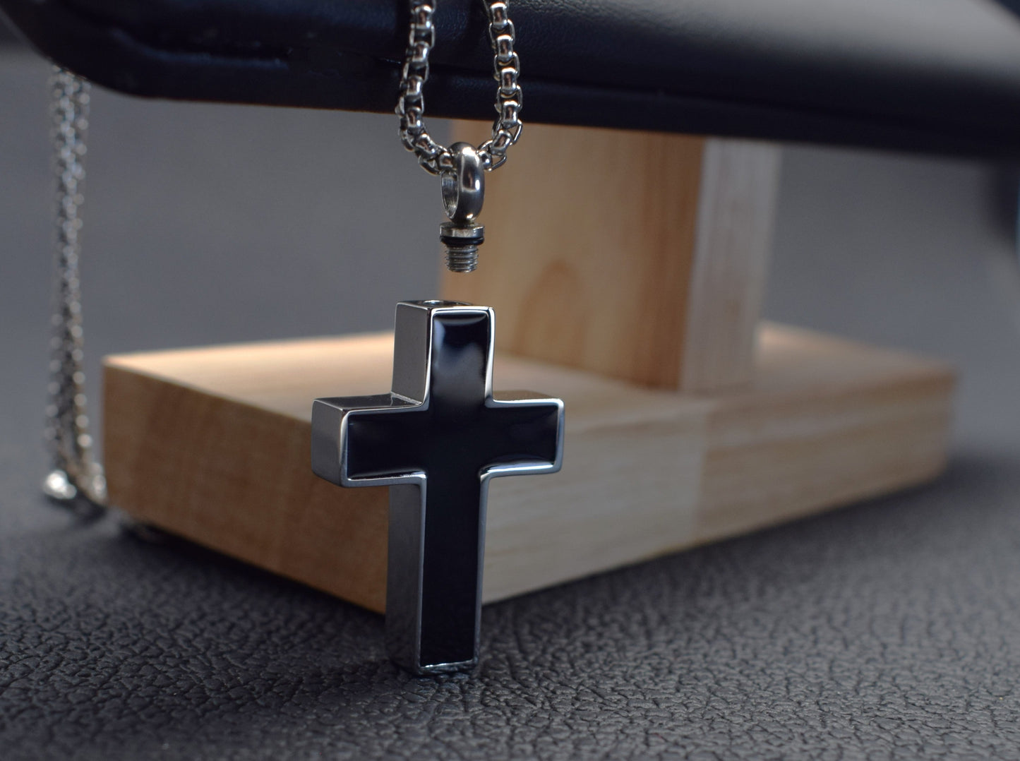 Cremation cross jewelry Loss of mom dad grandma Ashes necklace