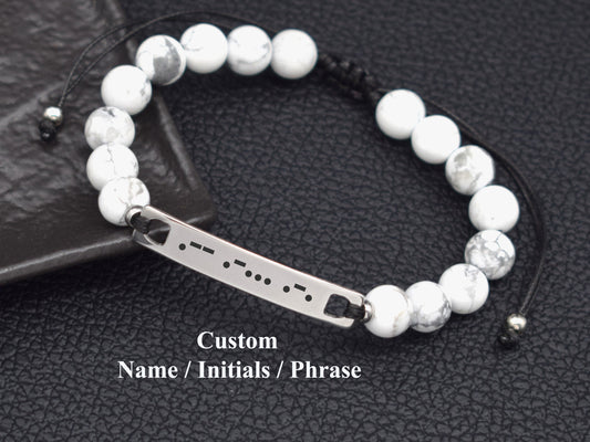 Personalized Morse code bracelet hidden secret message best friend gift