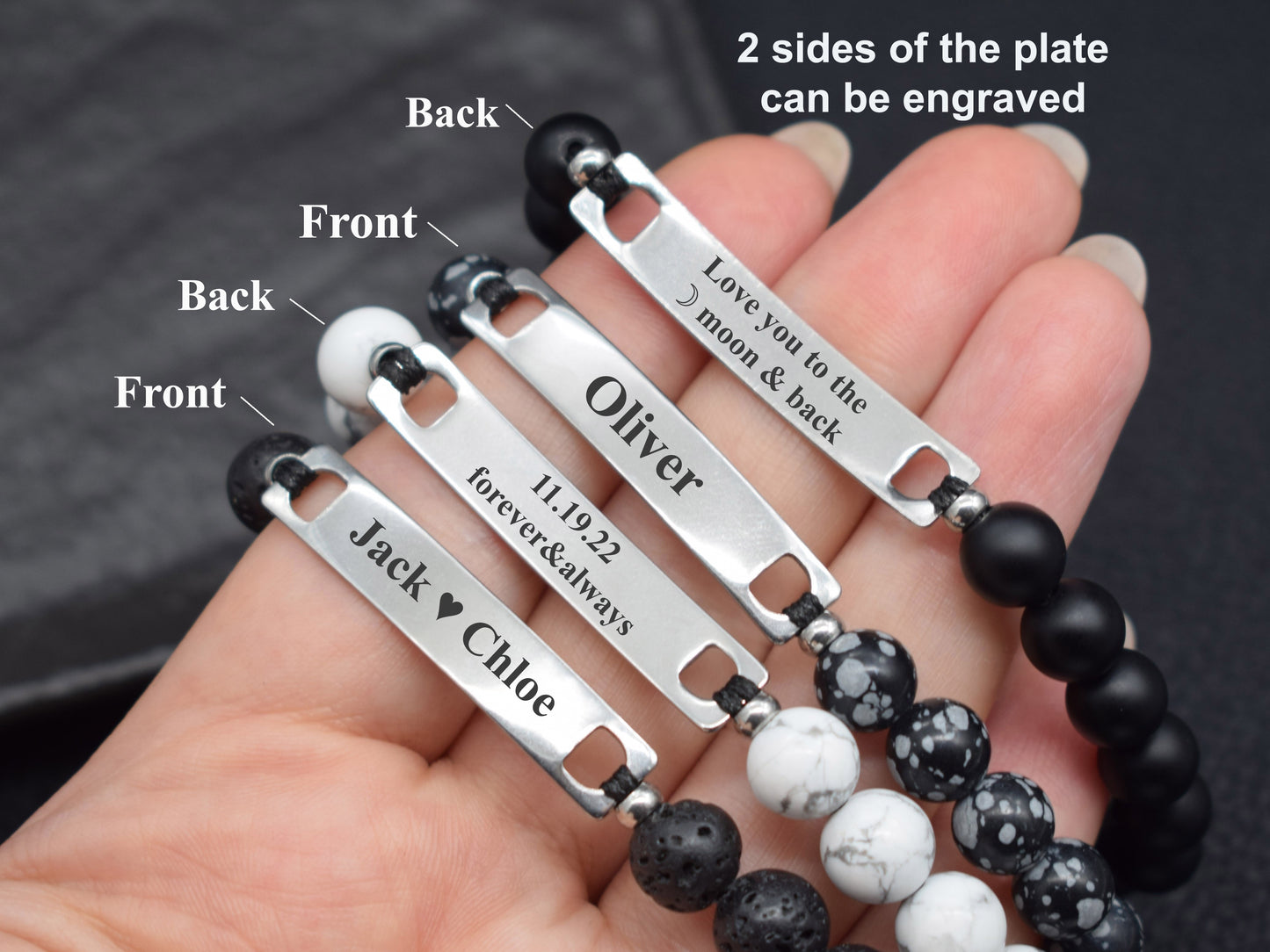 Couple name bracelet long distance relationship gift for boyfriend him