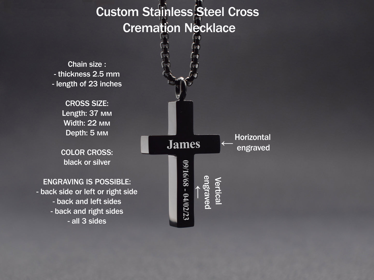 Memorial necklace for ashes Urn necklaces for men Cremation ash jewellery